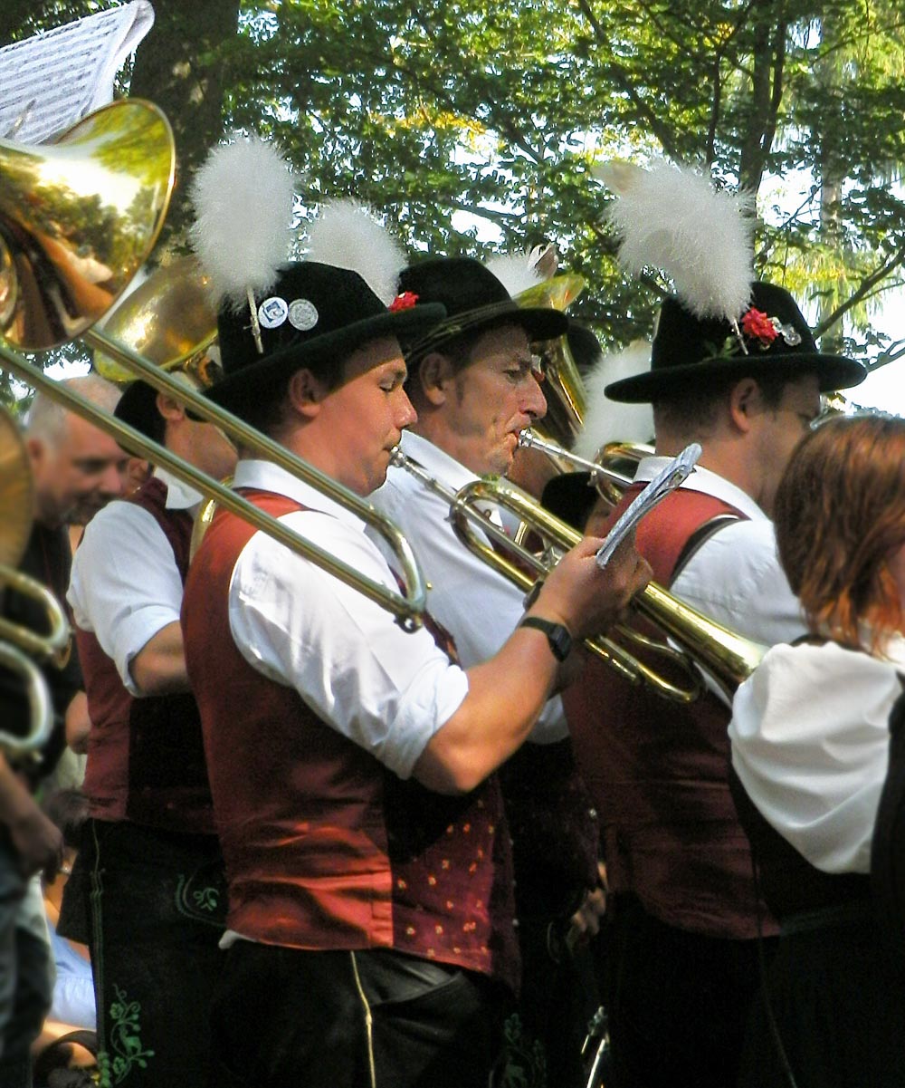 brass band of the Musikverein Denklingen on Day 3 of Biedenkopf's Grenzgang festival