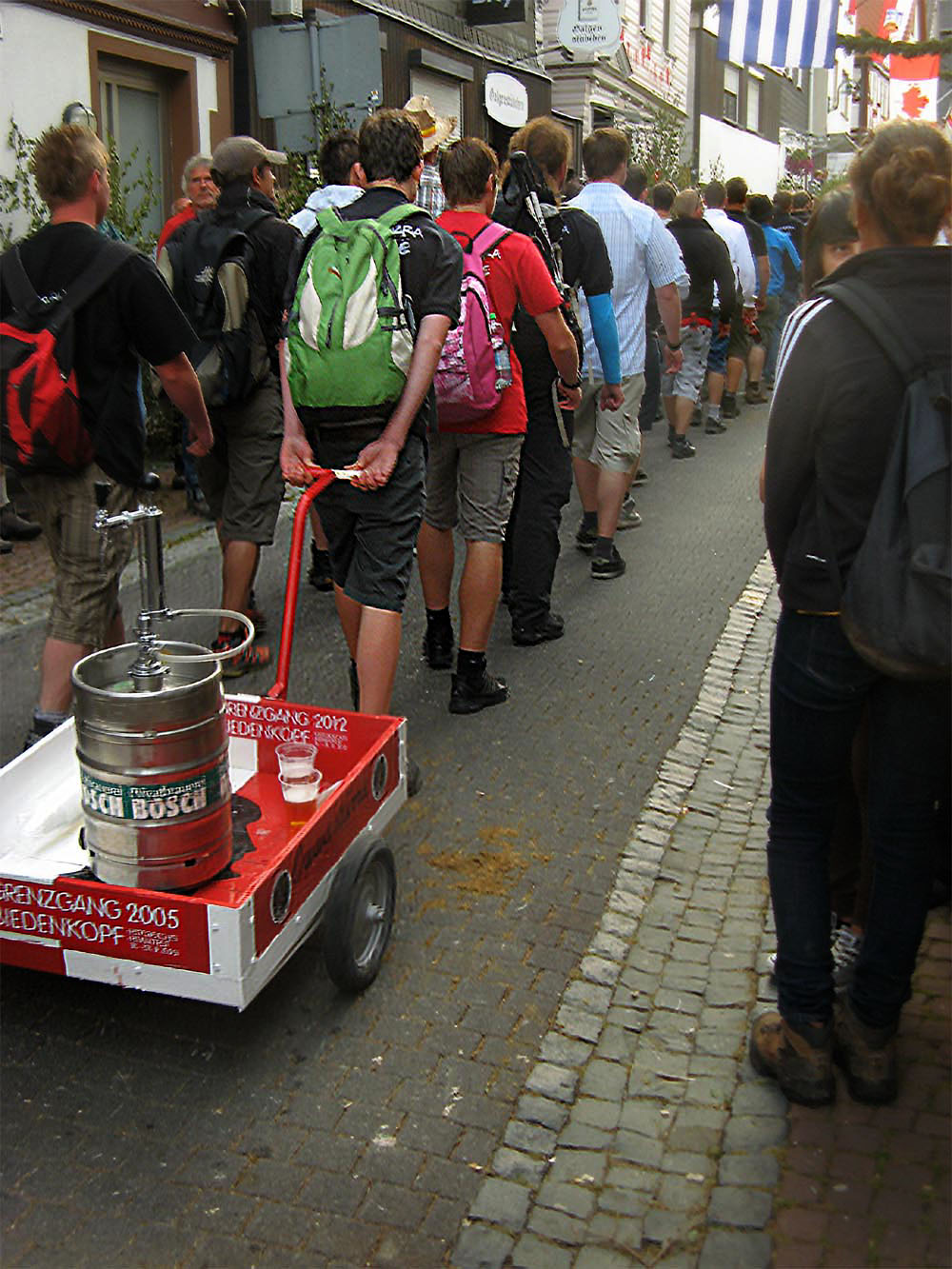 March out of town for Day 2 of Biedenkopf's Grenzgang festival.