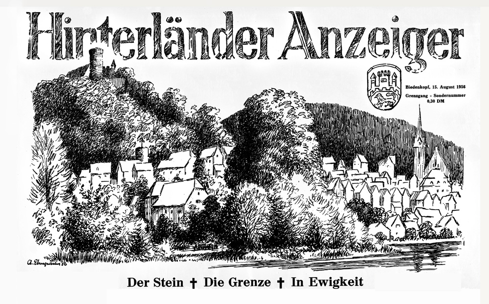 1956 August Eberspächer-Biedenkopf-Schlossberg Pen & Ink - Hinterlander Anzeige 1956