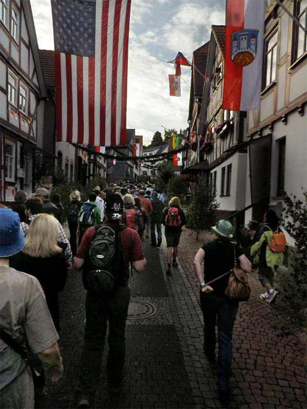 March out of Marktplatz on GalgenbergStr Day2