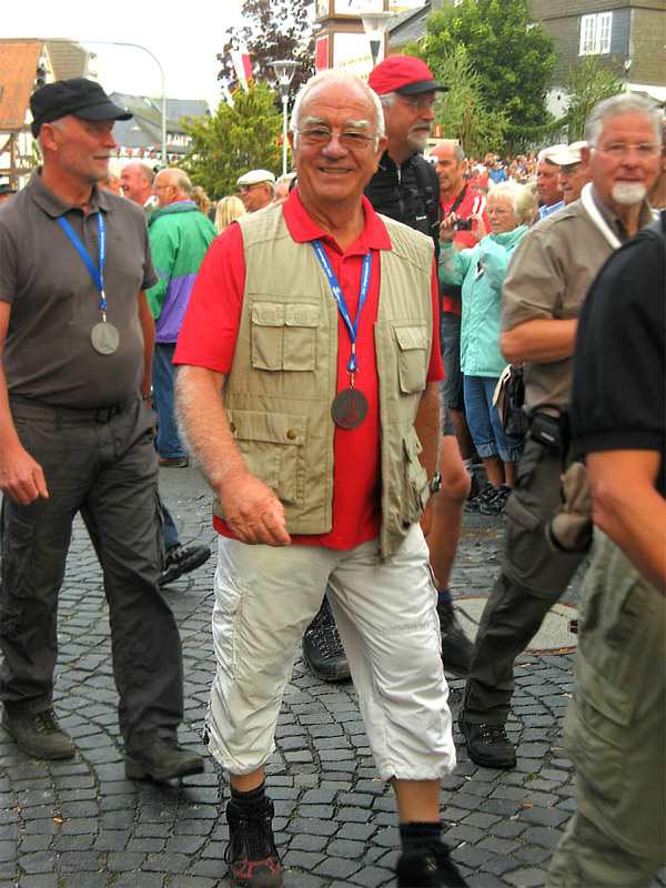 Marching out for "border patrol" in the Grenzgang festival, Day 2.